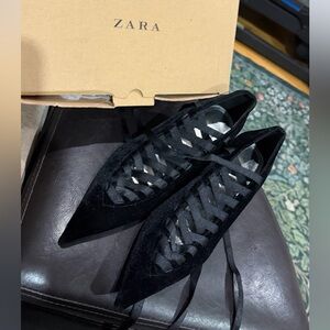 Zara Women's Black Lace-Up Heels